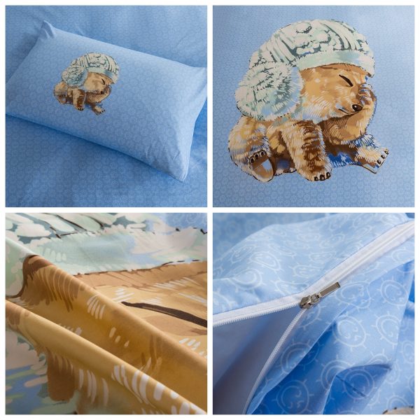 puppy print blue bedsheets for kids cat lover shop dog lover shop