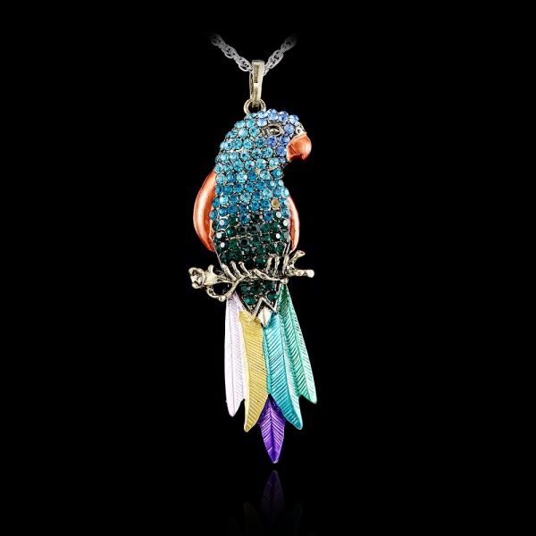 crystal pendant parrot jewellery for bird lovers