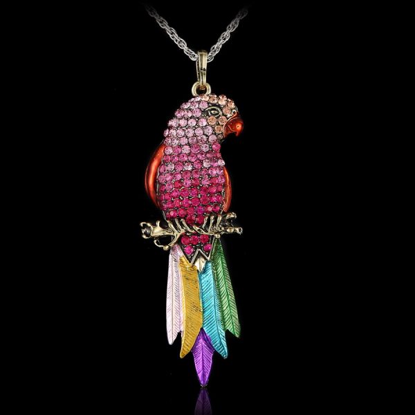 crystal pendant parrot jewellery for bird lovers