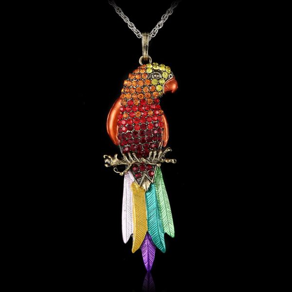 crystal pendant parrot jewellery for bird lovers