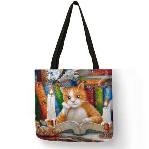 tote handbag ginger cat gift for cat lovers