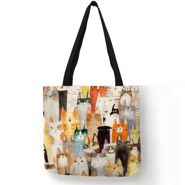 tote handbag woman cat print cat themed gifts