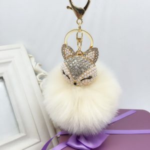 pom pom cat keyring