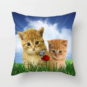 cat themes cushion cover