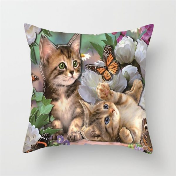 cat design cushion cover