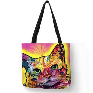 tote bag cat face