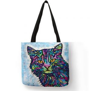 cat theme tote bag