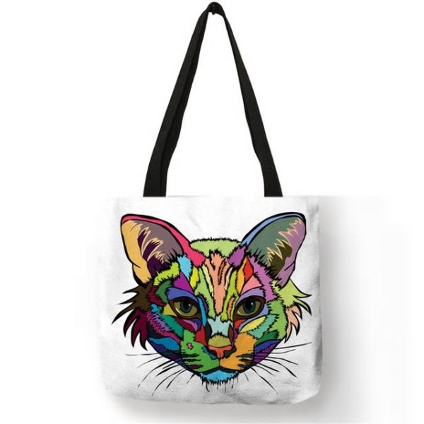 cat theme tote bag