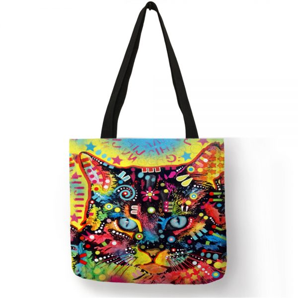 cat lover face tpte bag