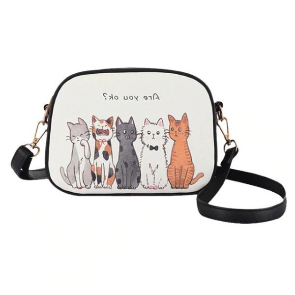 shoulder bag cat print small gift