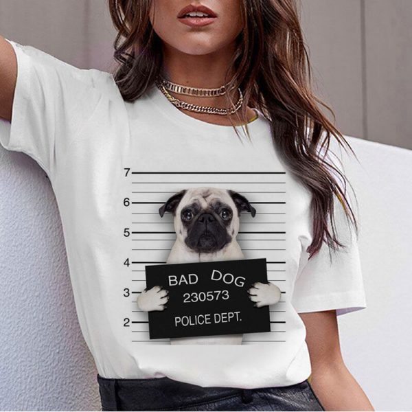 gift for dog owner t-shirt print bad dog police