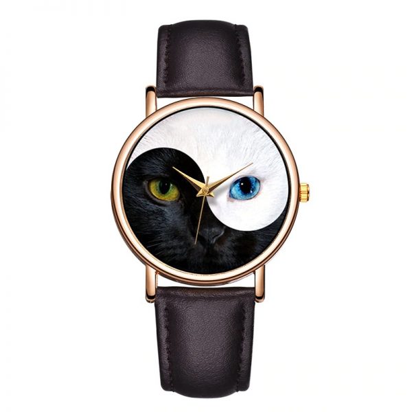 Woman Watch Cat Dial Gleaming Eyes - Image 5