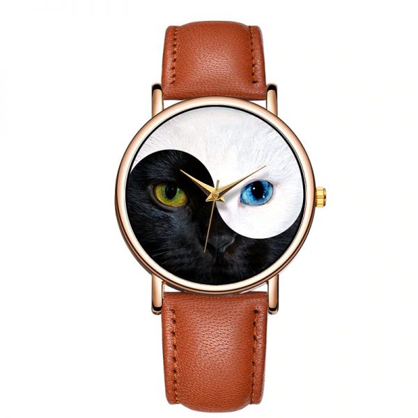 Woman Watch Cat Dial Gleaming Eyes - Image 4