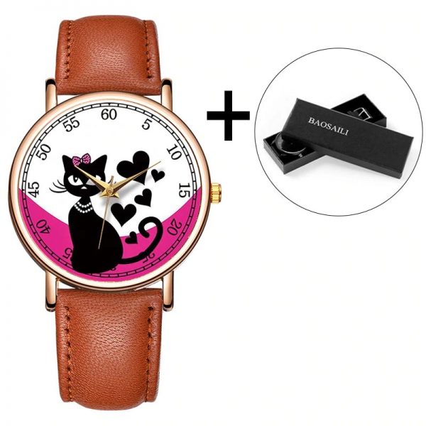 women watch cat love hearts