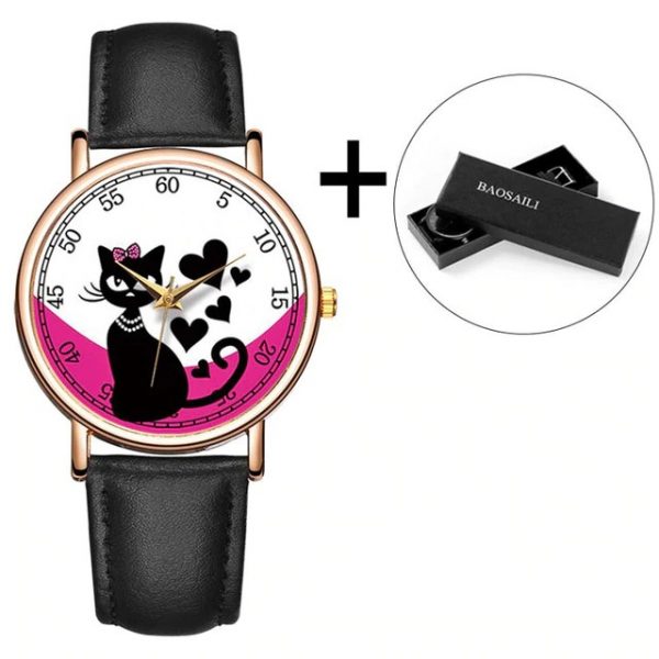 women watch cat love hearts