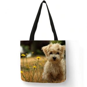 Tote bag white fluffy dog