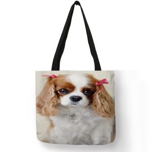 Tote bag Cavalier King Charles cute girl puppy