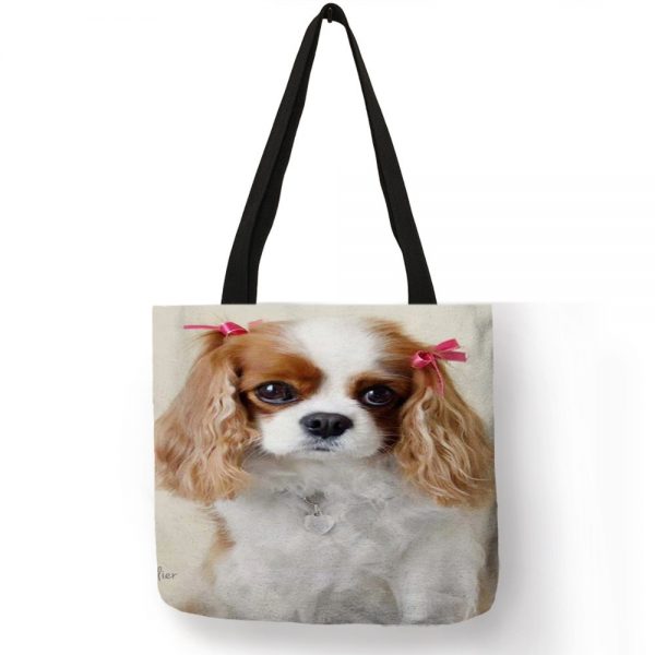 Tote bag Cavalier King Charles cute girl puppy