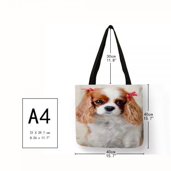 Tote bag King Charles Cavalier Spaniel puppy