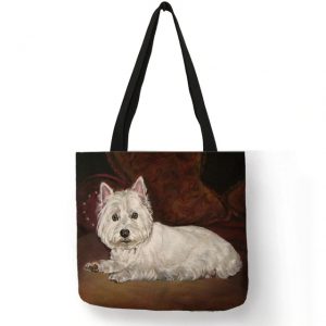 Tote casual bag Westie brown